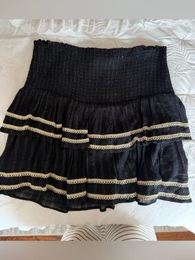 Ramy Brook Black Textured Strapless Top